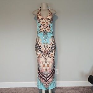 VENUS Blue Bodycon Maxi Dress Scoop Neck Sleeveless, no tags never worn